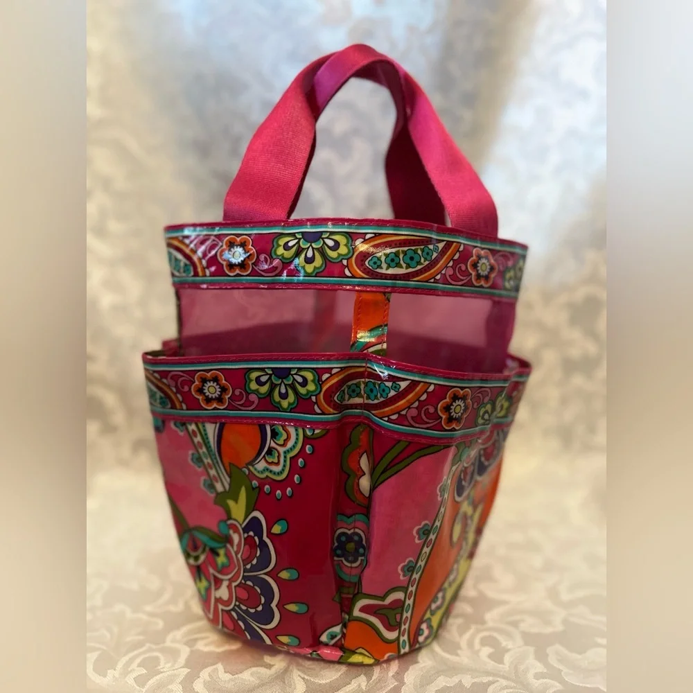 Vera Bradley Pink Paisley Shower Caddy, 10.5 Inch High, 7inch Radius